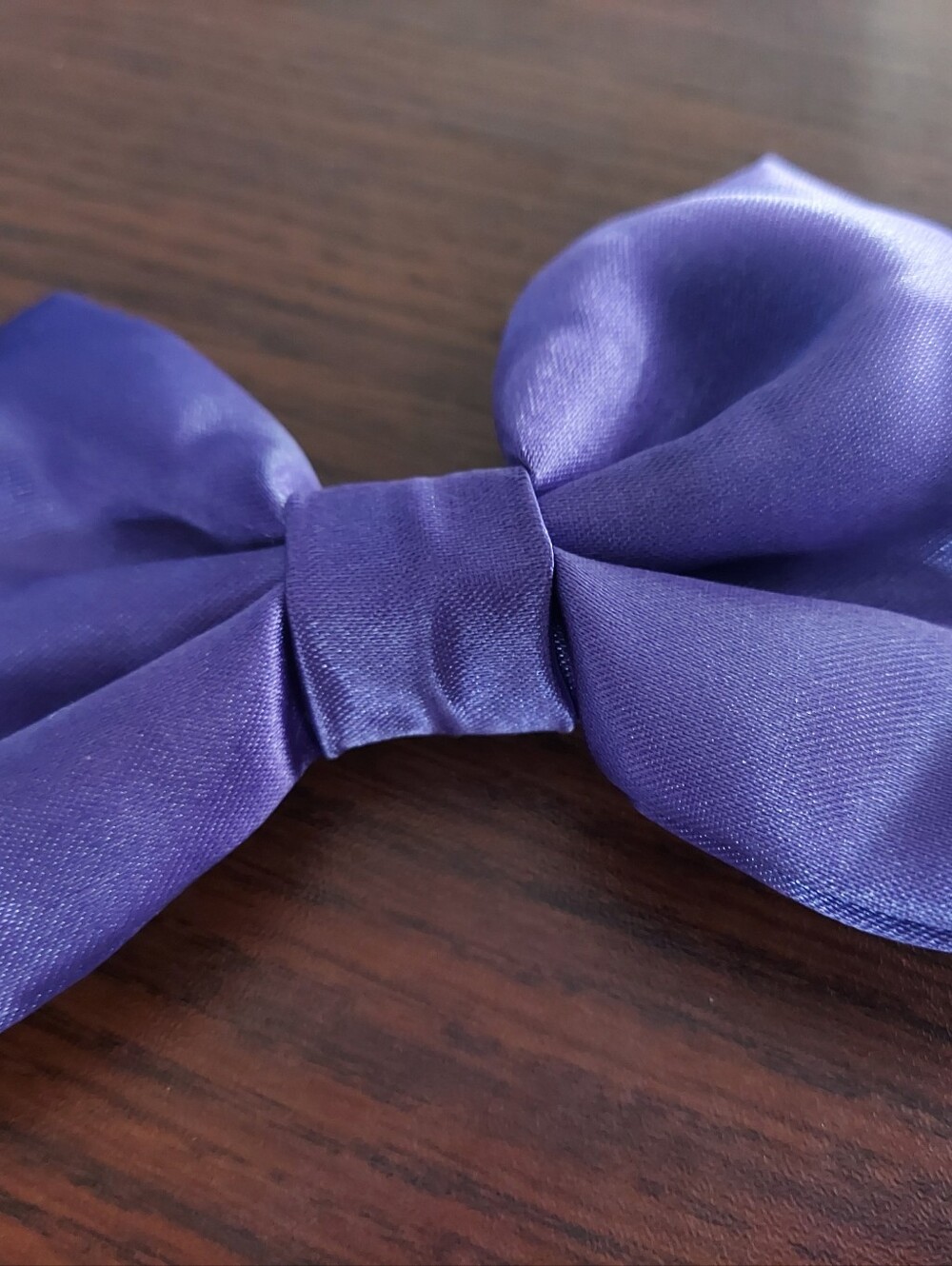 Purple Satin Hair Bow Clip 3in